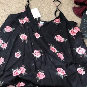 black flower tank top